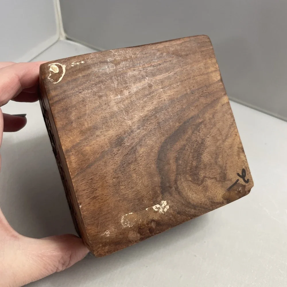 Carved Rosewood Jewelry Box For Trinket Treasure Artisan Traditional Style